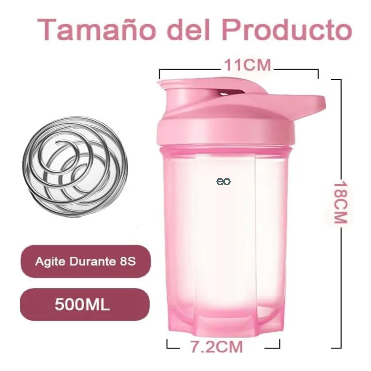 Set Da 2 Shaker Per Proteine 600 Ml Con Sfera In Acciaio Inox - Perfetto Per Palestra E Frullati - 3