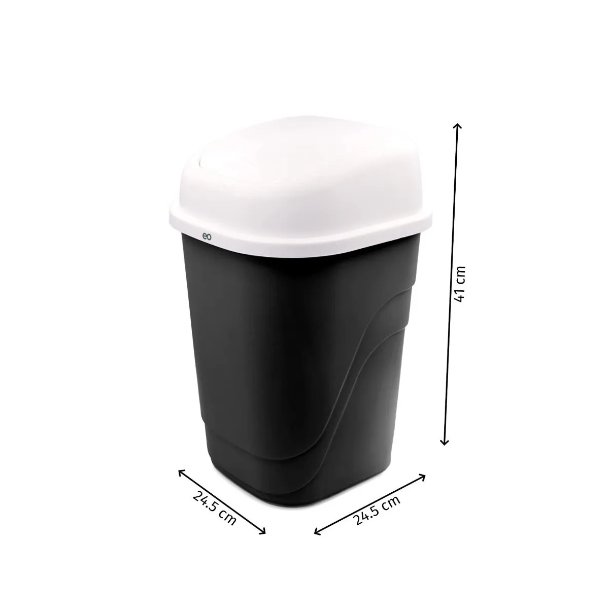 Bote De Basura Con Tapa Balancín Chico 2 Pack Color Negro
