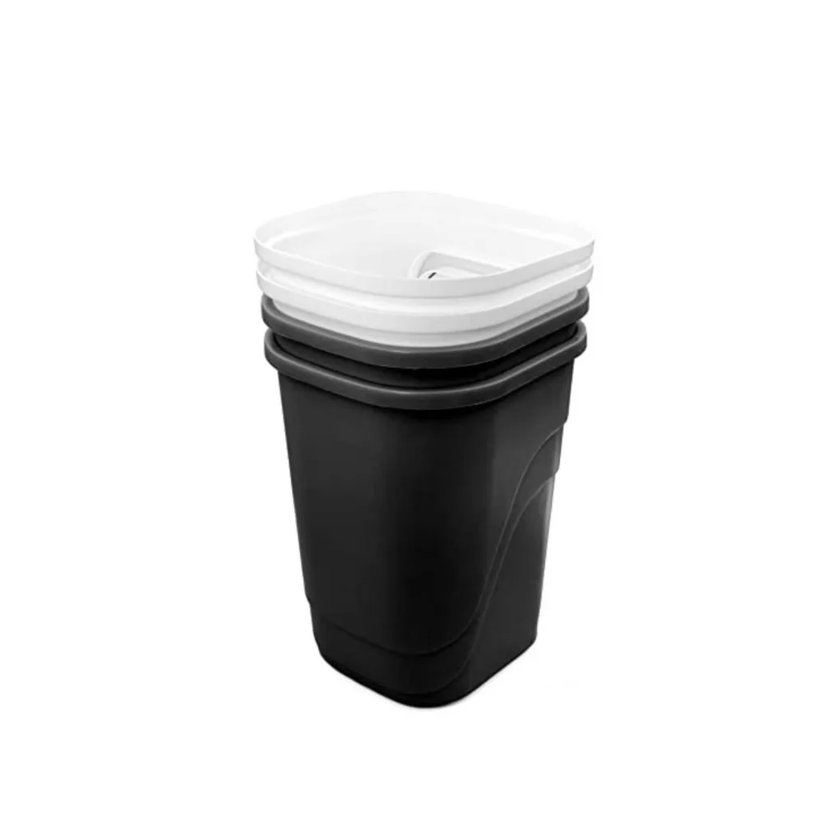 Bote De Basura Con Tapa Balancín Chico 2 Pack Color Negro