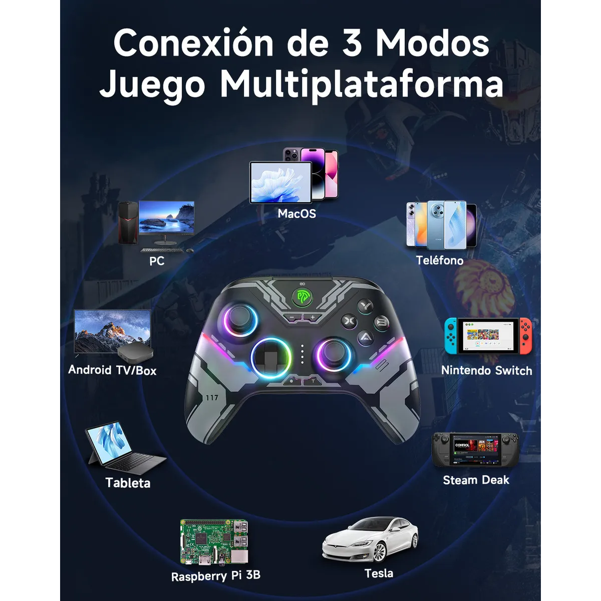 Control Bluetooth Para Pc Android Ios Nintendo Switch Hall Joysticks Y Triggers