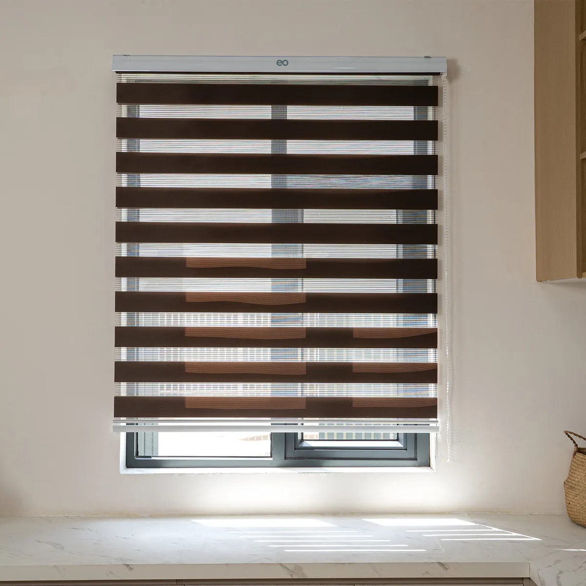 Persiana Doble Capa 100x200 Cm Enrollable Cafe