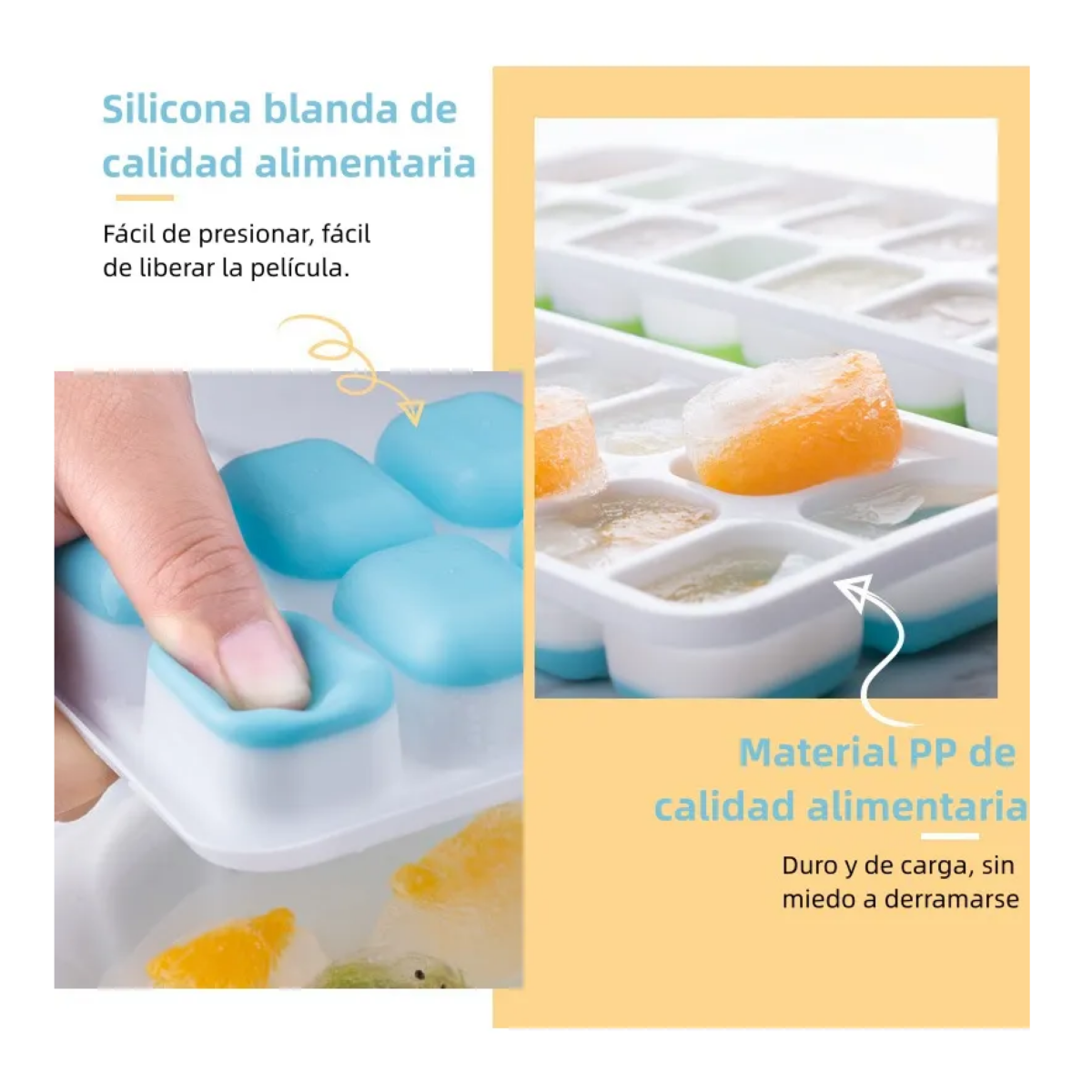 7pcs Cubitera Hielo De Silicona/moldes Para Cubitos De Hielo