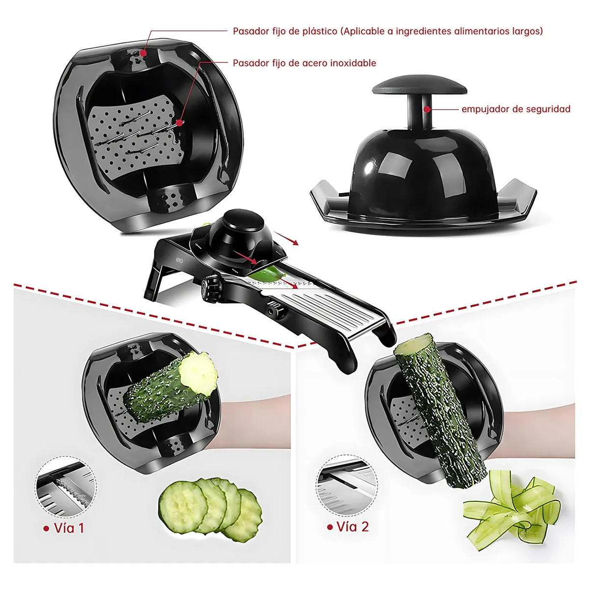 Rallador Cortador Picador Rebanador Manual De Verduras Fruta