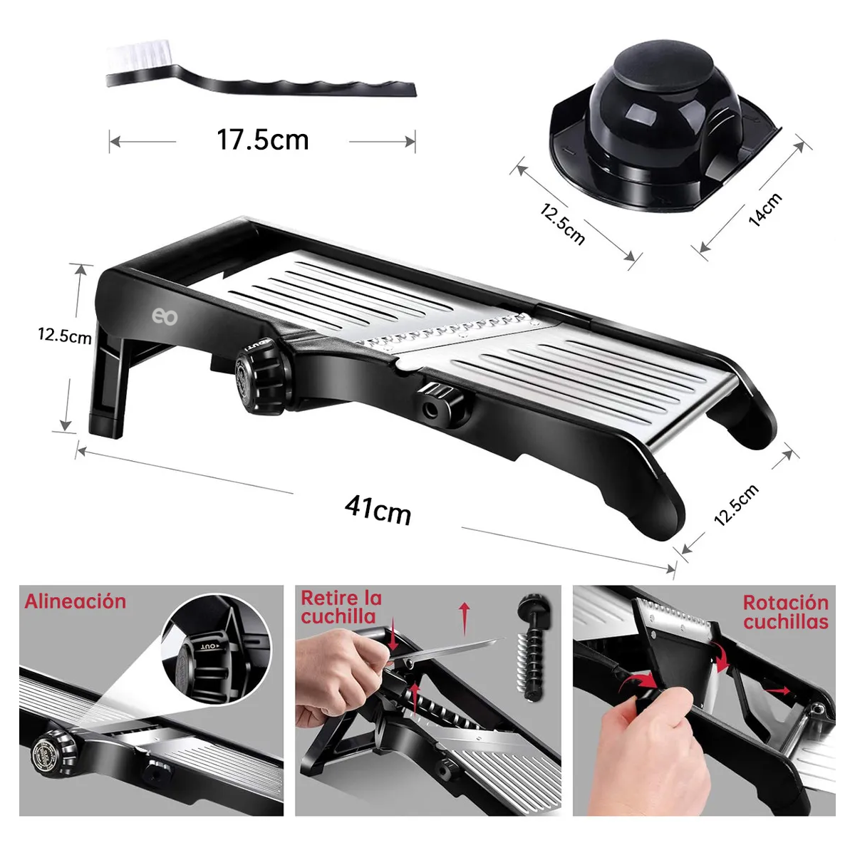 Rallador Cortador Picador Rebanador Manual De Verduras Fruta