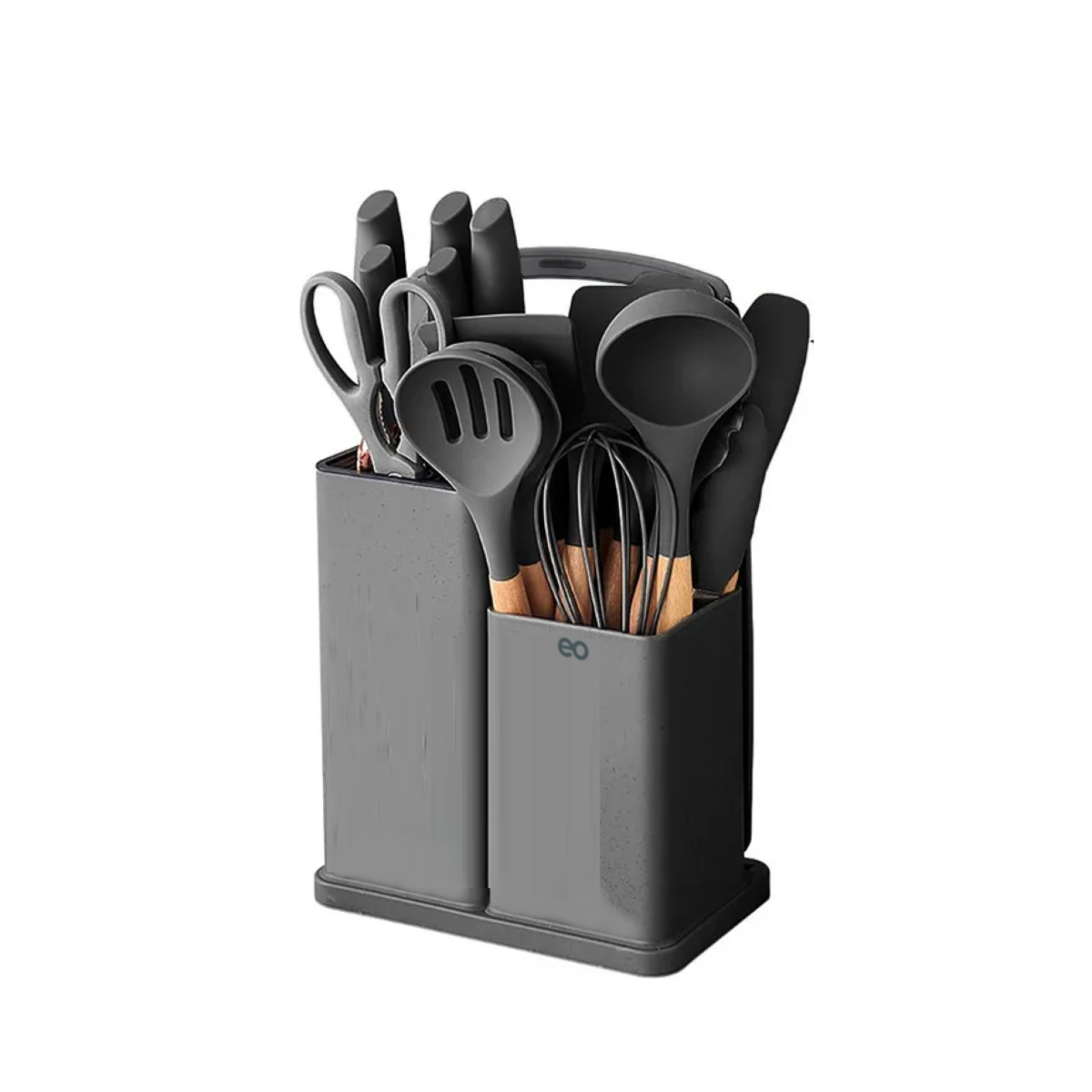 Utensilios De Cocina Silicona Juego De Cuchillo 19 Set Color Gris