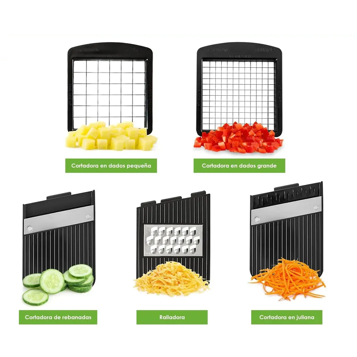 13 En 1 Rallador, Cortador, Rebanador Y Picador De Verduras Blanco