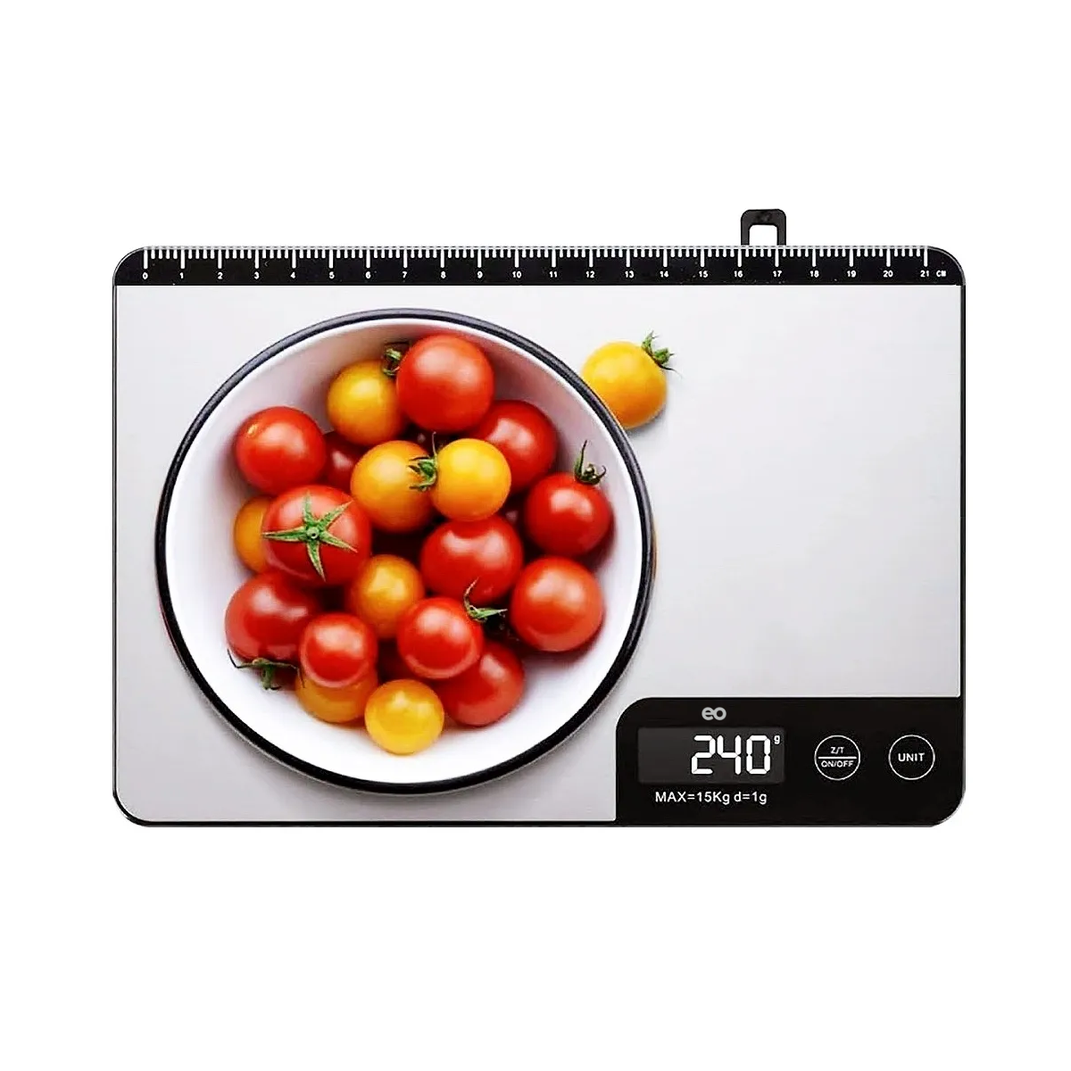 Báscula De Cocina Digital Acero Inoxidable Recargable 15kg Plateado