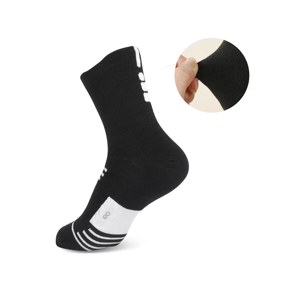 12 Pares Calceta Deportiva Hombre 100% Algodón Negro