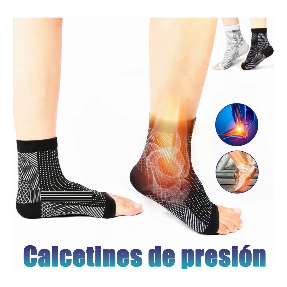 4par Deportiva Calcetines Compresion Alivia Fascitis Plantar L/XL