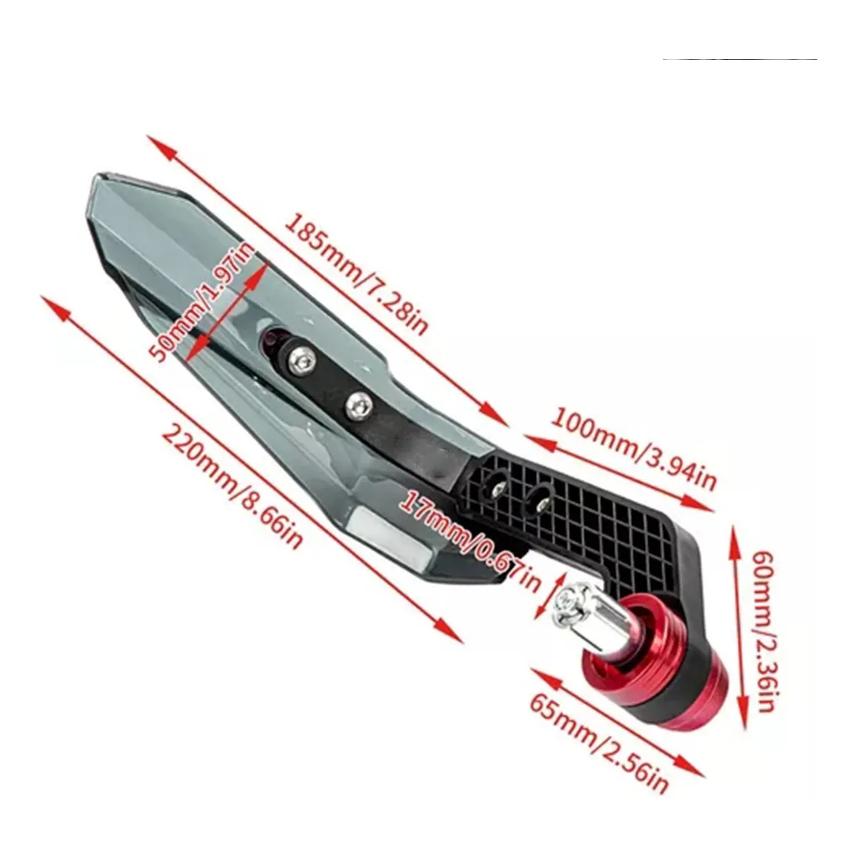 Par Cubre Puños Moto Guardamanos Motocicleta 22mm Universal Rojo