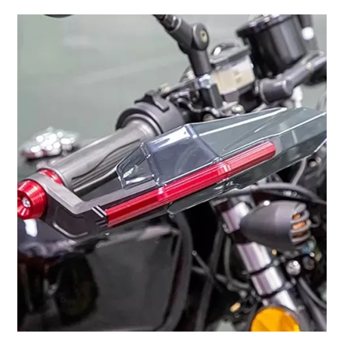 Par Cubre Puños Moto Guardamanos Motocicleta 22mm Universal Rojo