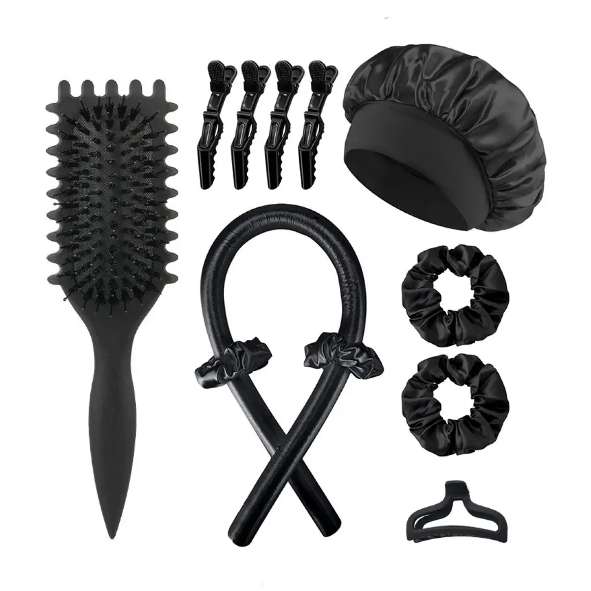 Pincel Bounce Curl Cepillo Define Style Rizado Peine Negro