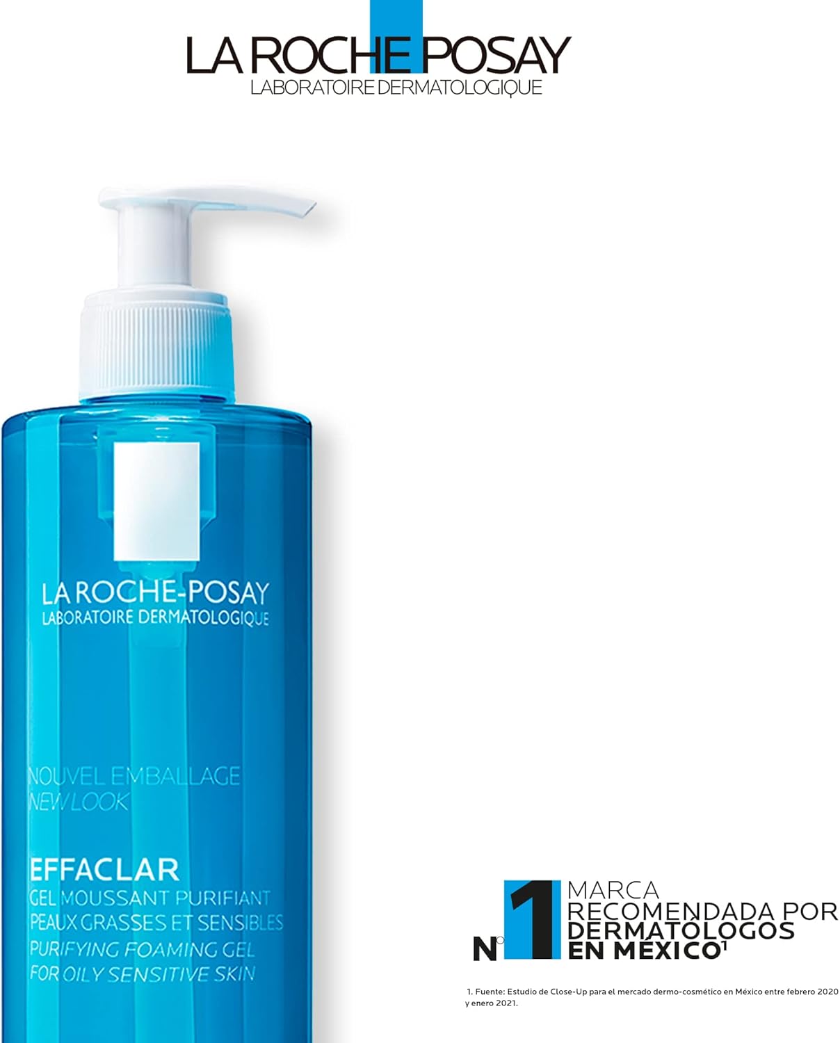 La Roche Posay Effaclar Gel Limpiador Purificante para Piel Mixta a Grasa y Sensible, 400ML