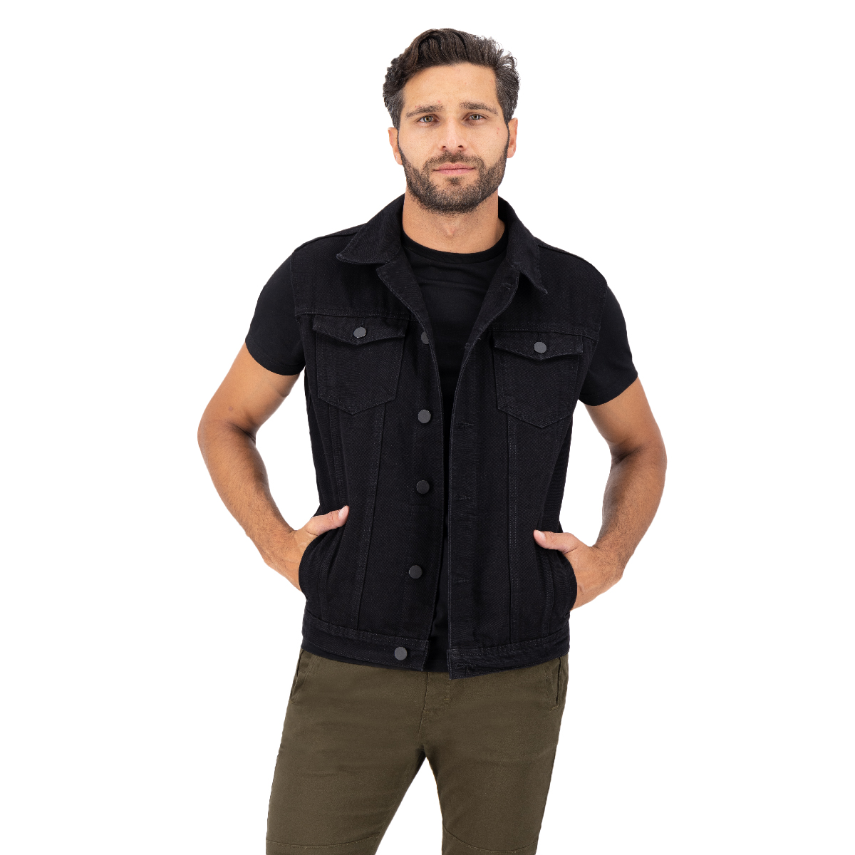 Chaleco Slim de Mezclilla Slim para Hombre Holstone - Negro
