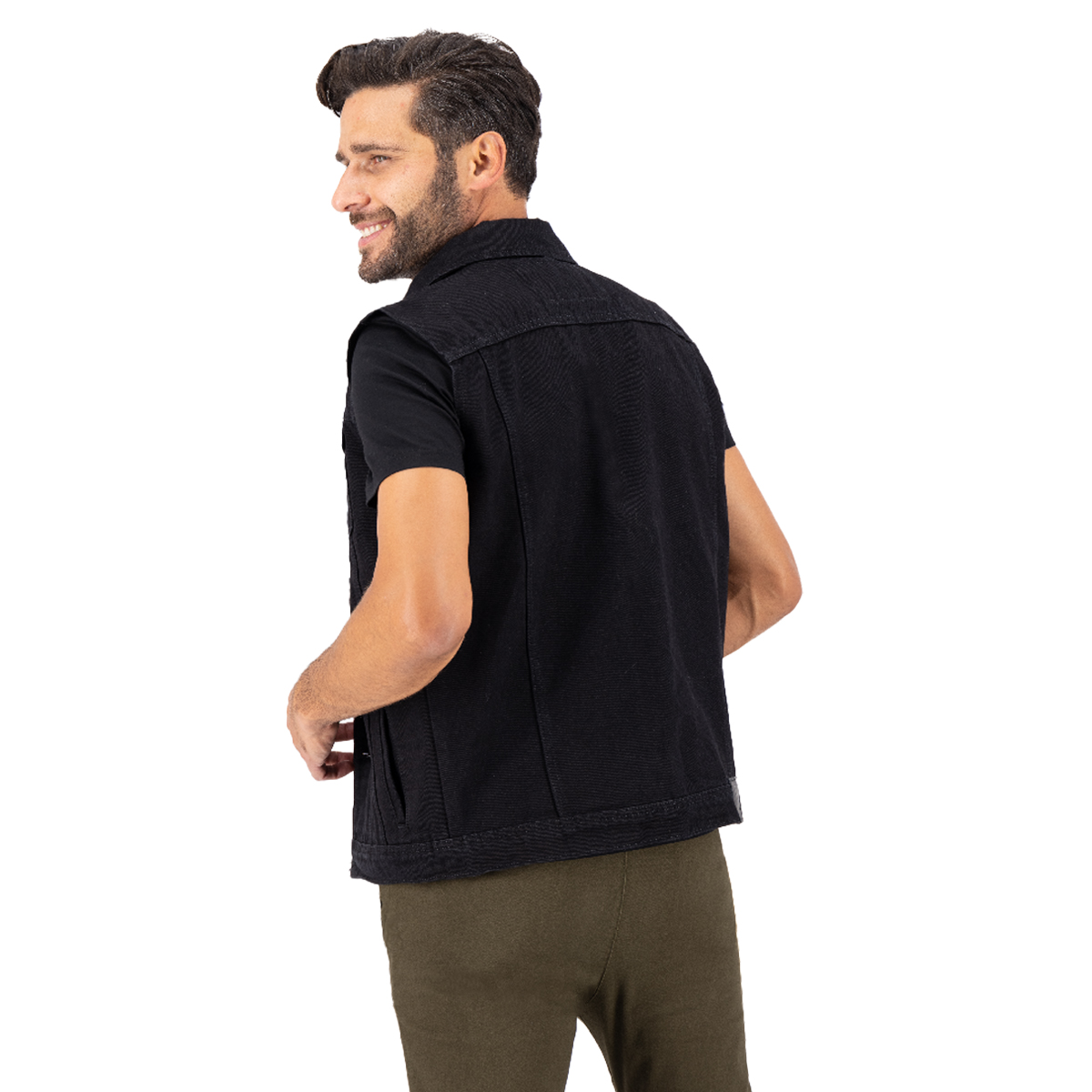Chaleco Slim de Mezclilla Slim para Hombre Holstone - Negro