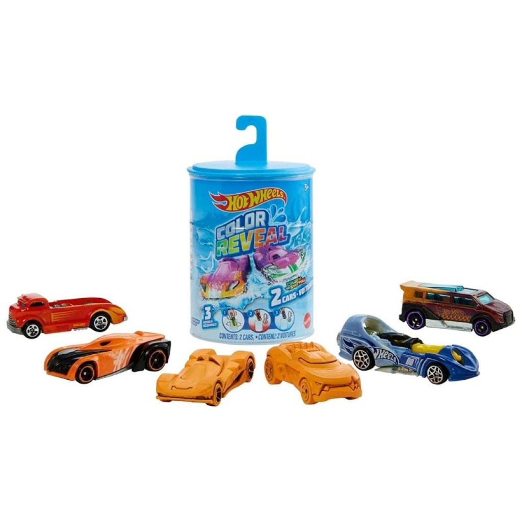 Hot Wheels Color Reveal Pack 2 Autos 1:64 con Cambios de Color y Tambor Reutilizable