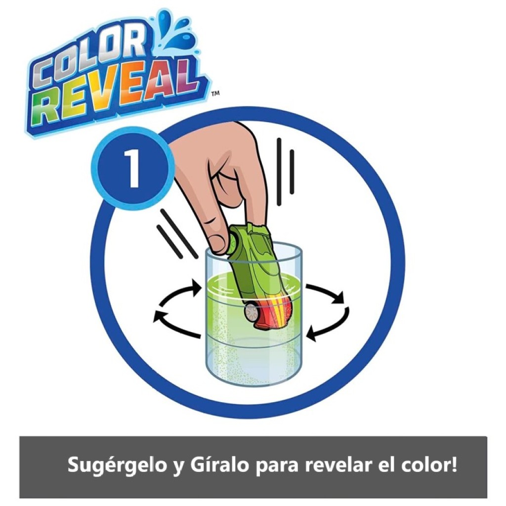 Hot Wheels Color Reveal Pack 2 Autos 1:64 con Cambios de Color y Tambor Reutilizable