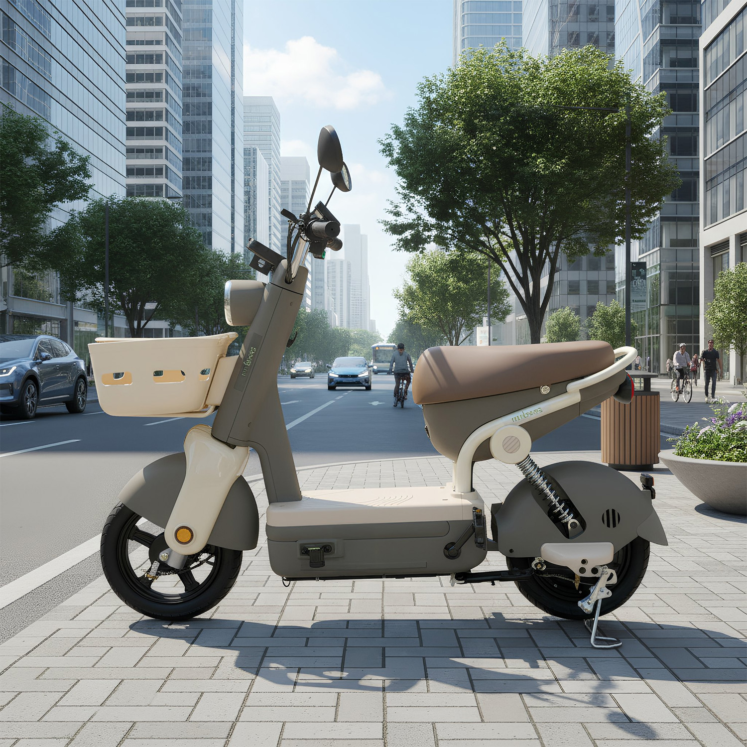 Bicicleta Electrica Bicimoto Electrica Potencia Maxima del Motor 500 W Bateria 48V 15AH Autonomia Lening Cafe