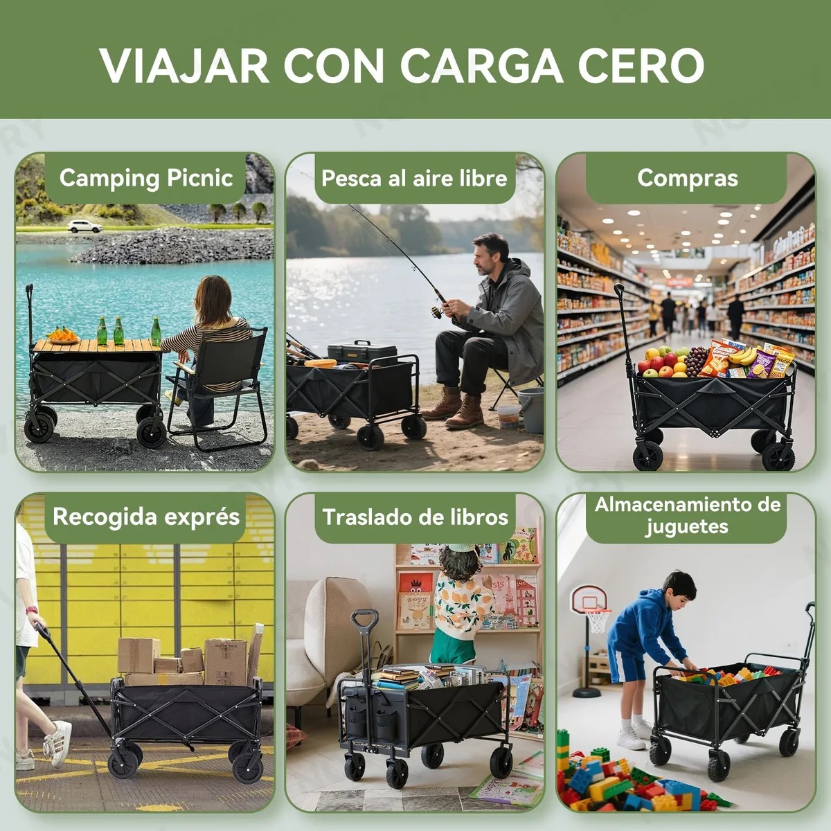 Carrito Para Mandado Plegable 250kg Capacidad De Carga