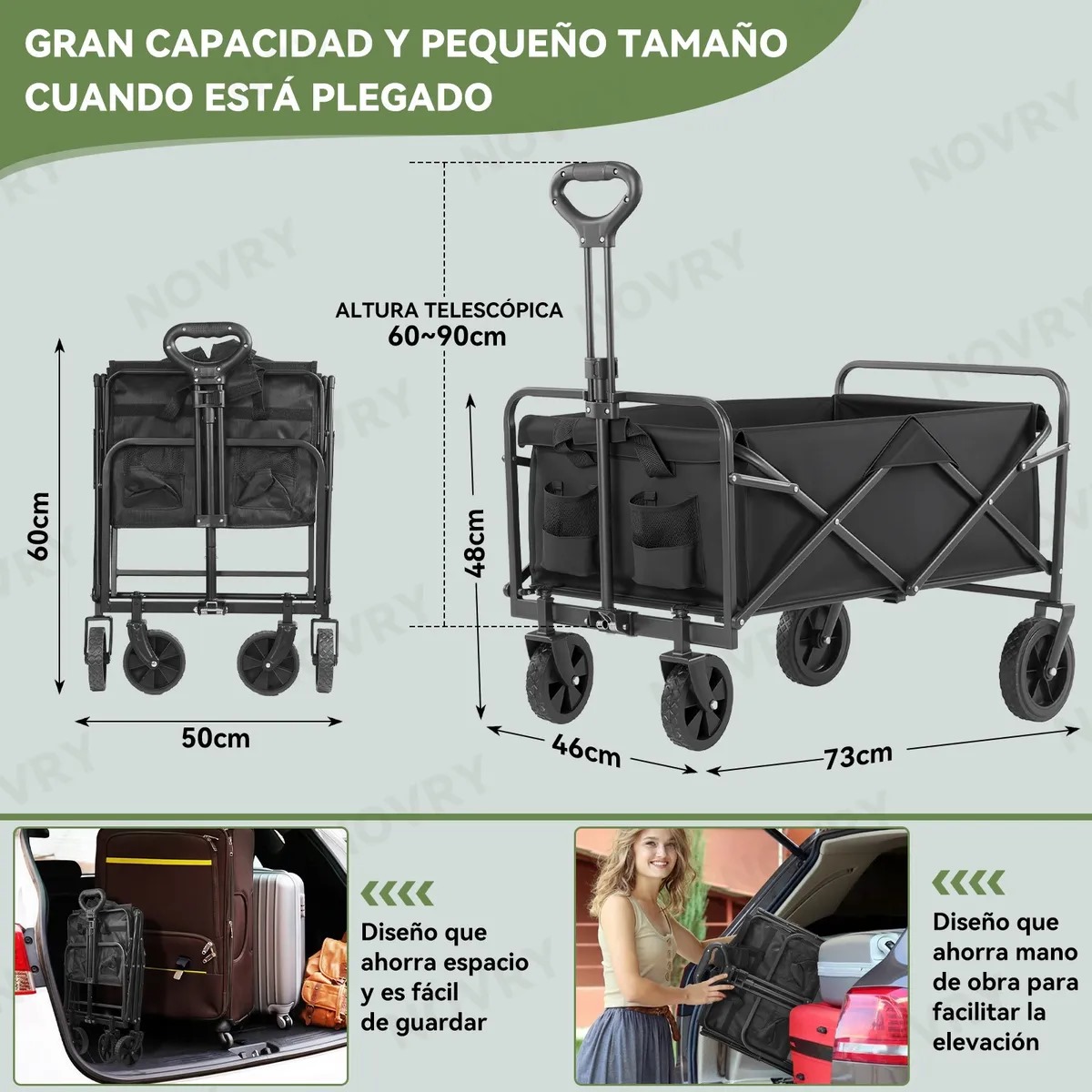 Carrito Para Mandado Plegable 250kg Capacidad De Carga
