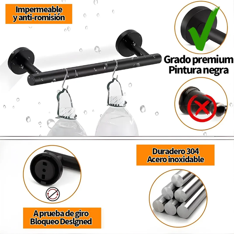 Juego De Accesorios De Baño Completo 304 Inoxidable 9pzs