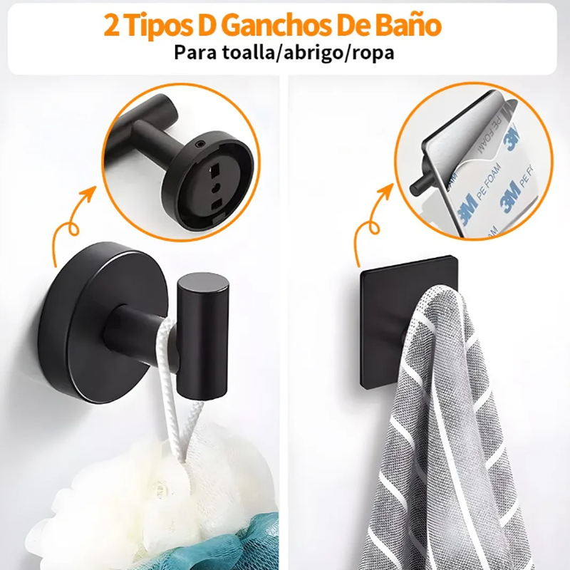 Juego De Accesorios De Baño Completo 304 Inoxidable 9pzs