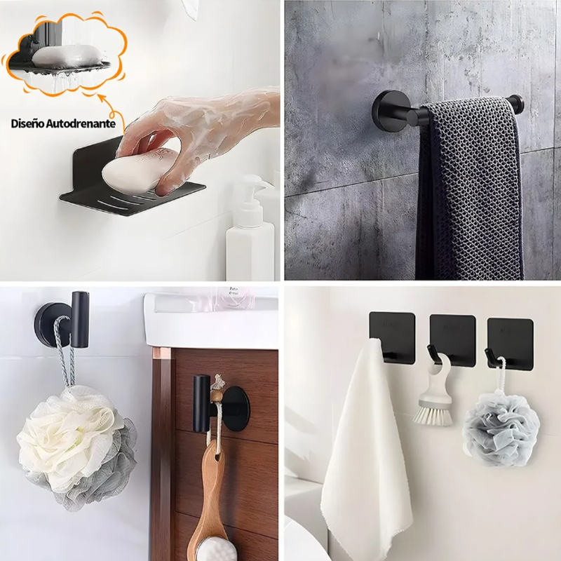 Juego De Accesorios De Baño Completo 304 Inoxidable 9pzs