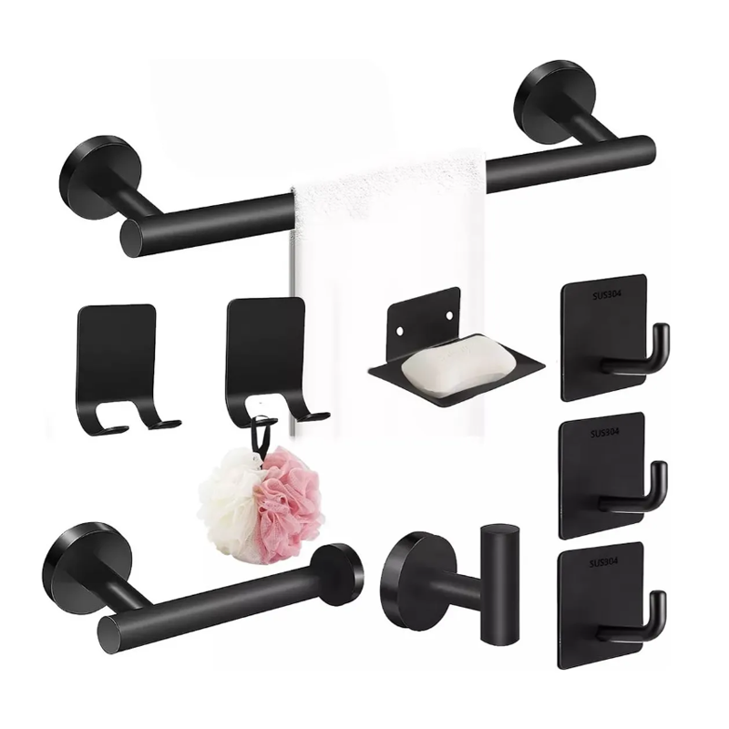 Juego De Accesorios De Baño Completo 304 Inoxidable 9pzs