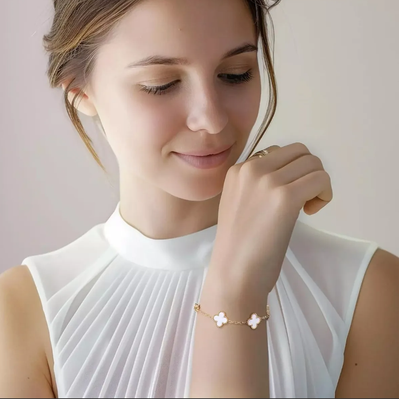 Pulseras Trébol Cuatro Hoja Buena Suerte Regalo Para Mujer