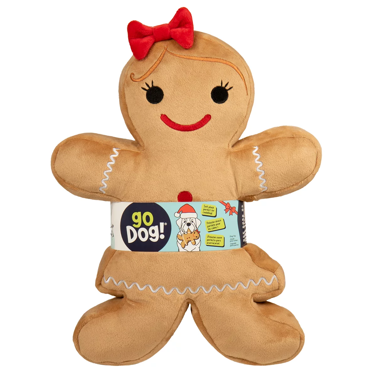Go Dog - Juguete de Peluche de Navidad para Perro Resistente 1 pza - Mujer de Jengibre Navideña