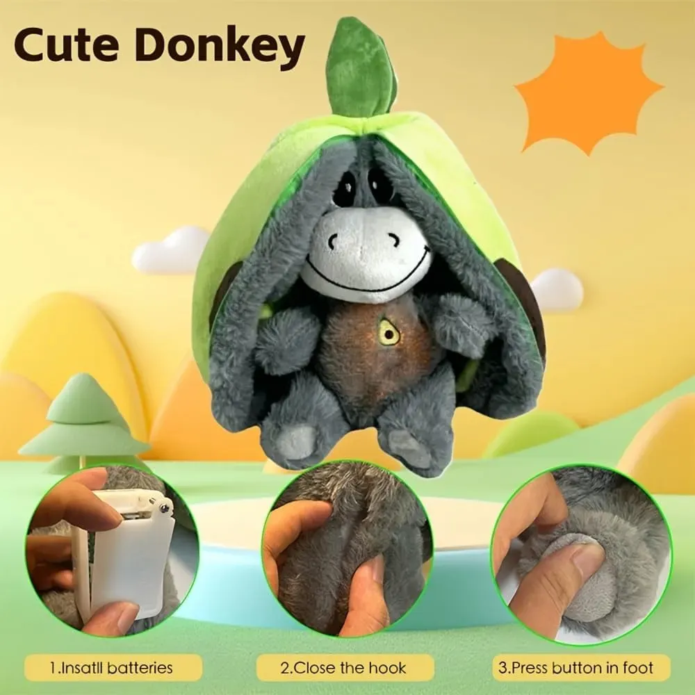 Peluche Burro Que Respira – Con Luz, Música Y Movimiento, Para La Ansiedad Y El Sueño, Suave, Relajante, Regalo Para Niños Y Adultos, Amigo De Peluche Calmante