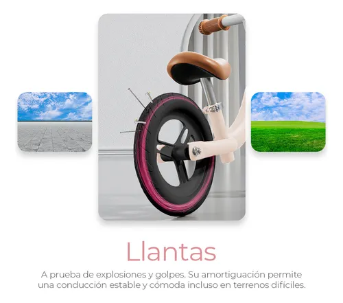 Bicicleta Infantil para Niños Pequeños Entrenadora de Equilibrio sin Pedales con Altura Ajustable Color Rosa con Cafe