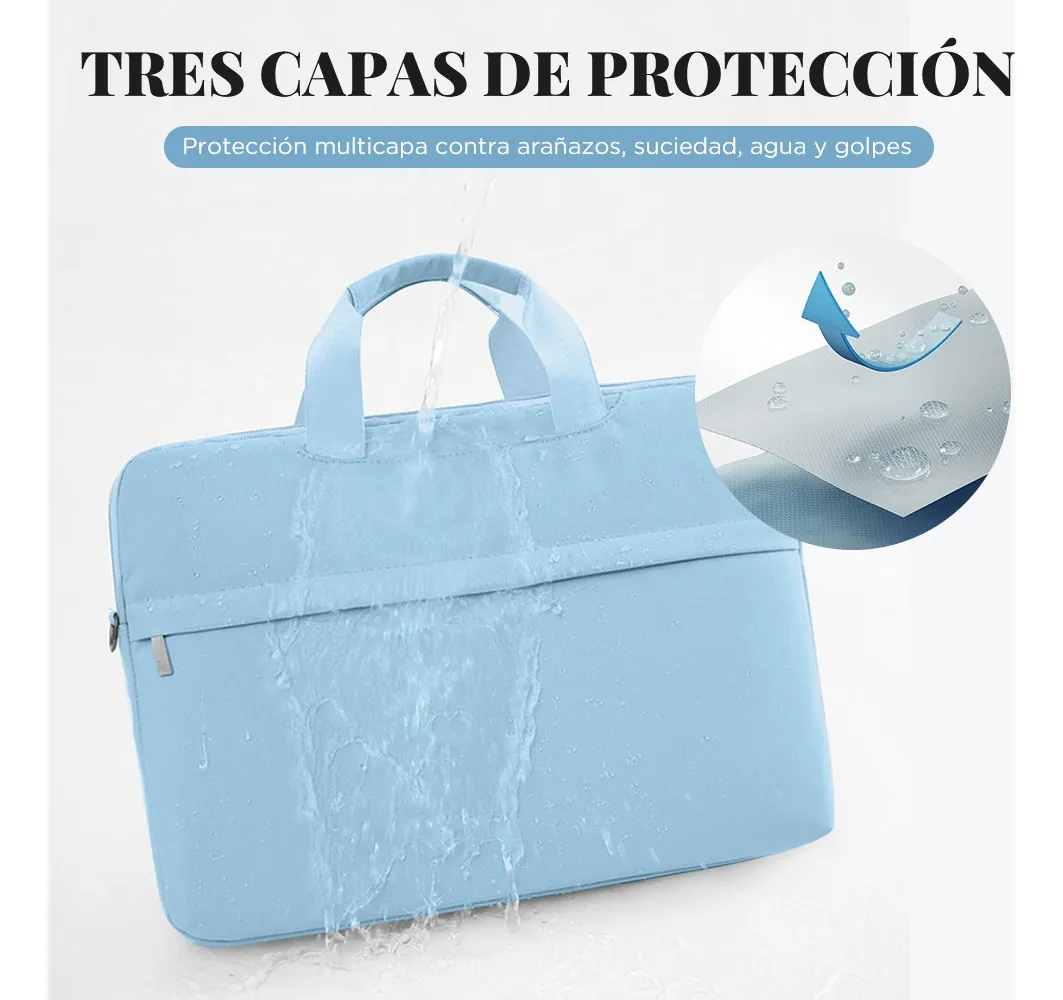 Funda para Laptop Protector para Computadora 13.3 In Tipo Maletin Portatil Multifuncional y Resistente Color Azul