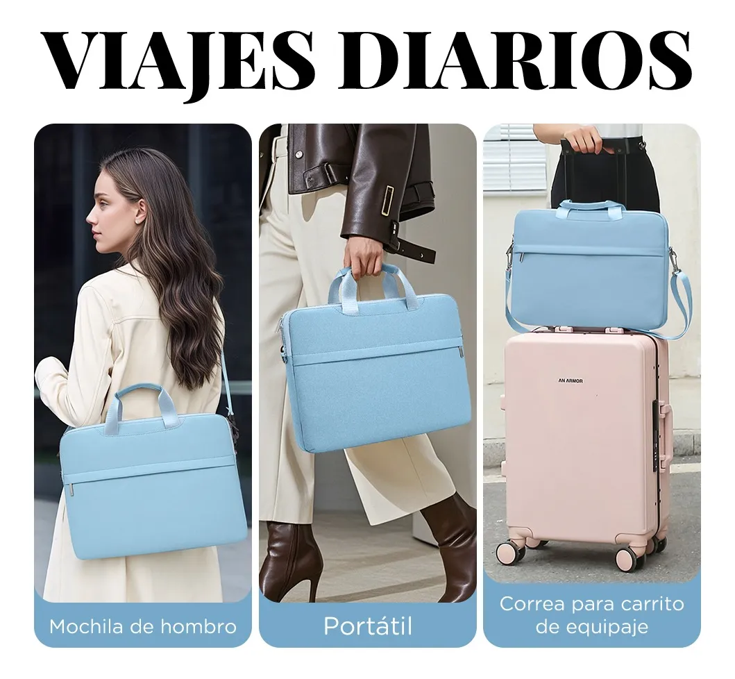 Funda para Laptop Protector para Computadora 13.3 In Tipo Maletin Portatil Multifuncional y Resistente Color Azul