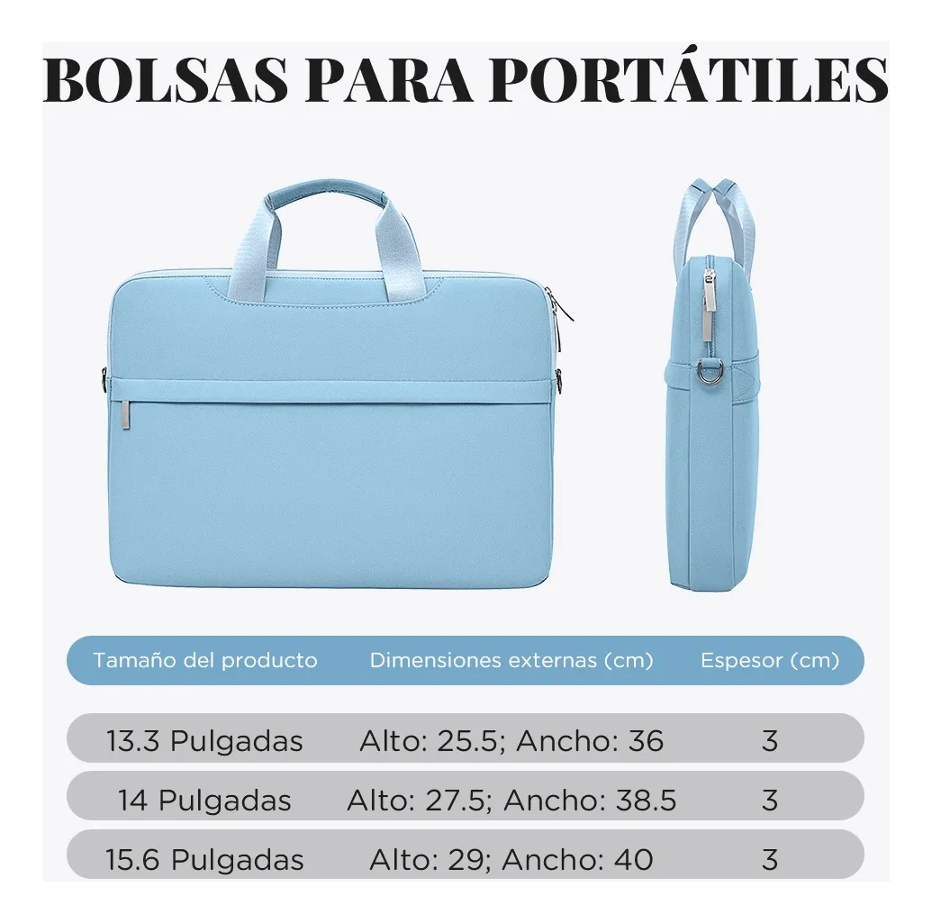 Funda para Laptop Protector para Computadora 13.3 In Tipo Maletin Portatil Multifuncional y Resistente Color Azul