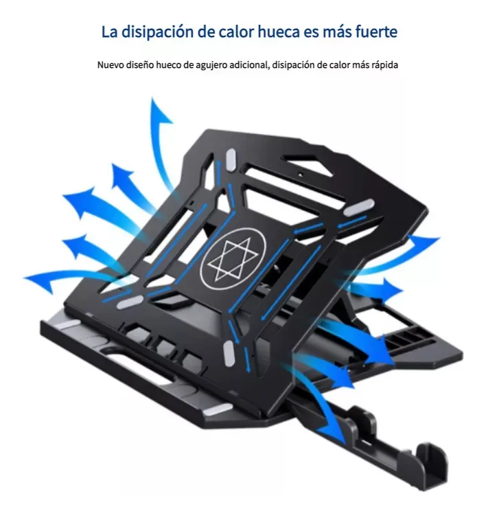 Base Soporte para Laptop Computadora y Telefono Celular Portatil Plegable Ajustable y Ergonomica Color Blanco