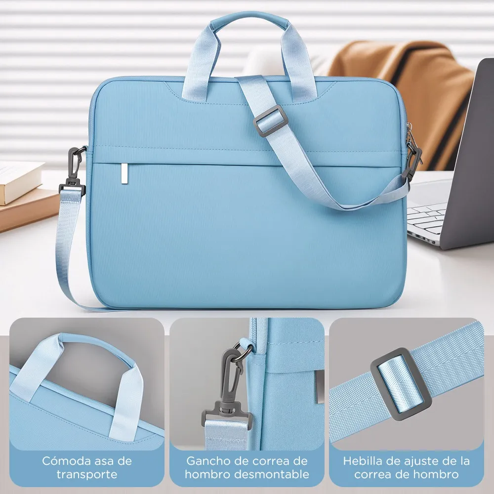Funda para Laptop Protector para Computadora 13.3 In Tipo Maletin Portatil Multifuncional y Resistente Color Azul