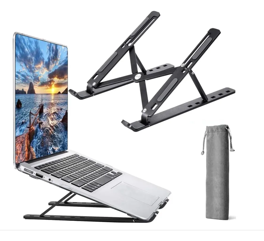 Base Soporte para Laptop Computadora Portatil Plegable Ajustable y Ergonomica Color Negro