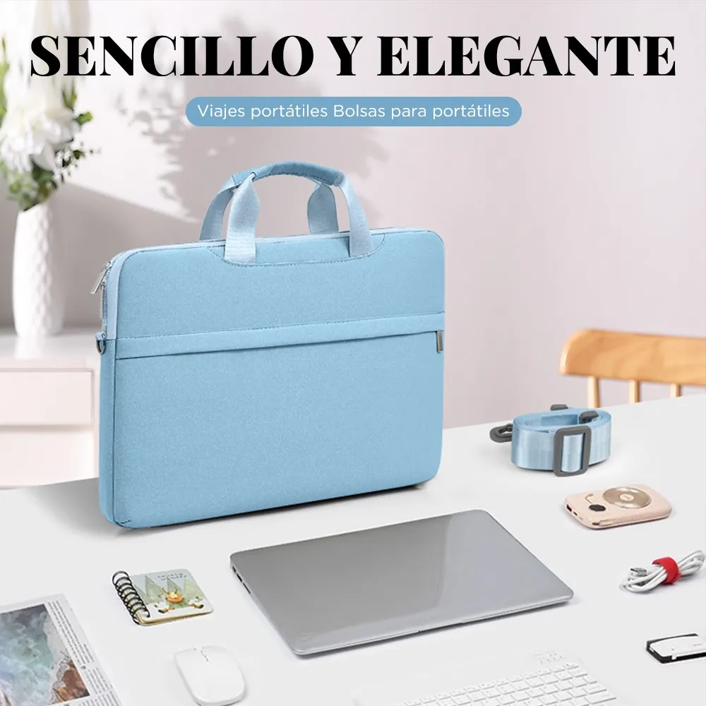 Funda para Laptop Protector para Computadora 13.3 In Tipo Maletin Portatil Multifuncional y Resistente Color Azul
