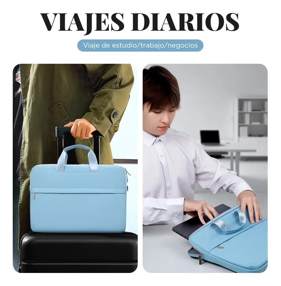 Funda para Laptop Protector para Computadora 13.3 In Tipo Maletin Portatil Multifuncional y Resistente Color Azul