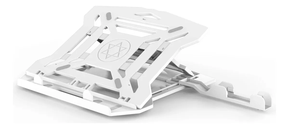 Base Soporte para Laptop Computadora y Telefono Celular Portatil Plegable Ajustable y Ergonomica Color Blanco