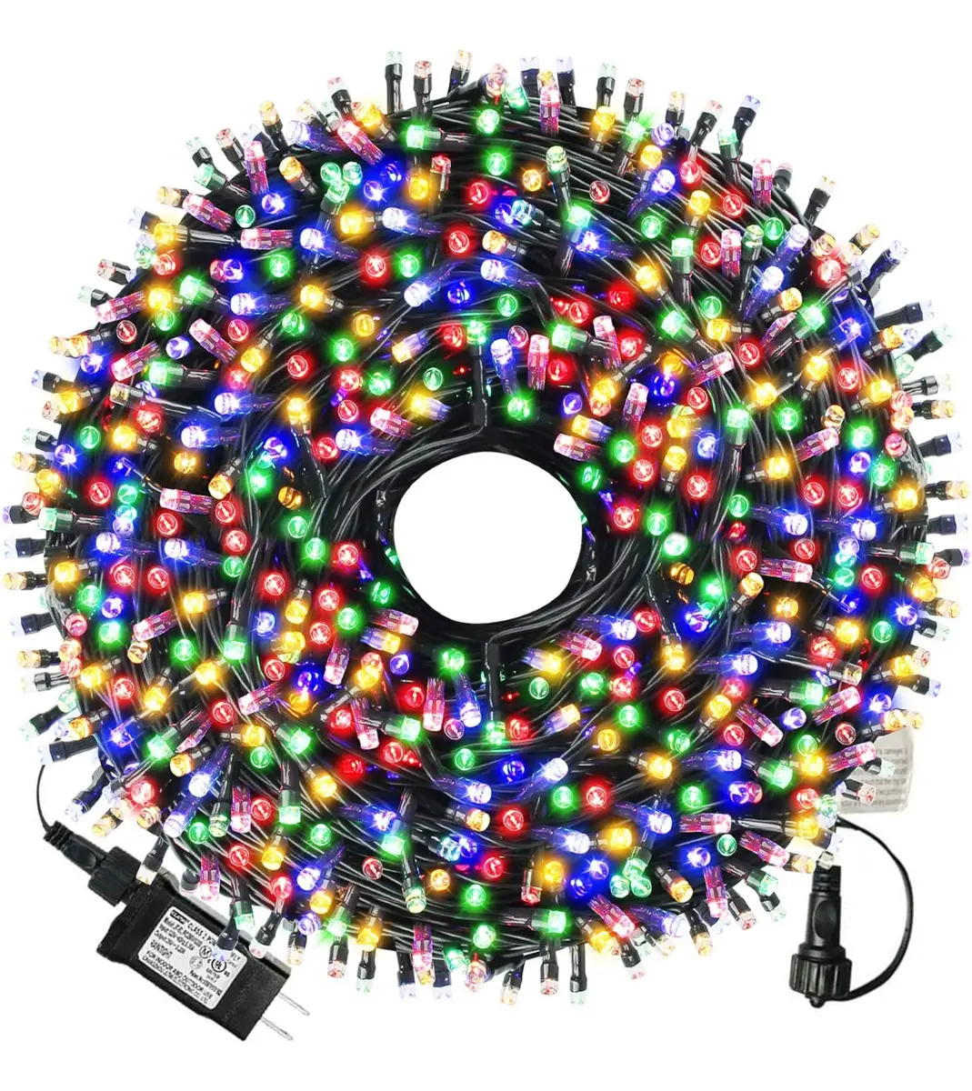Serie de Luces para Navidad color Multicolor de 62 m con 500 LED IP65 para Pared y Ventana Decoracion Navideña