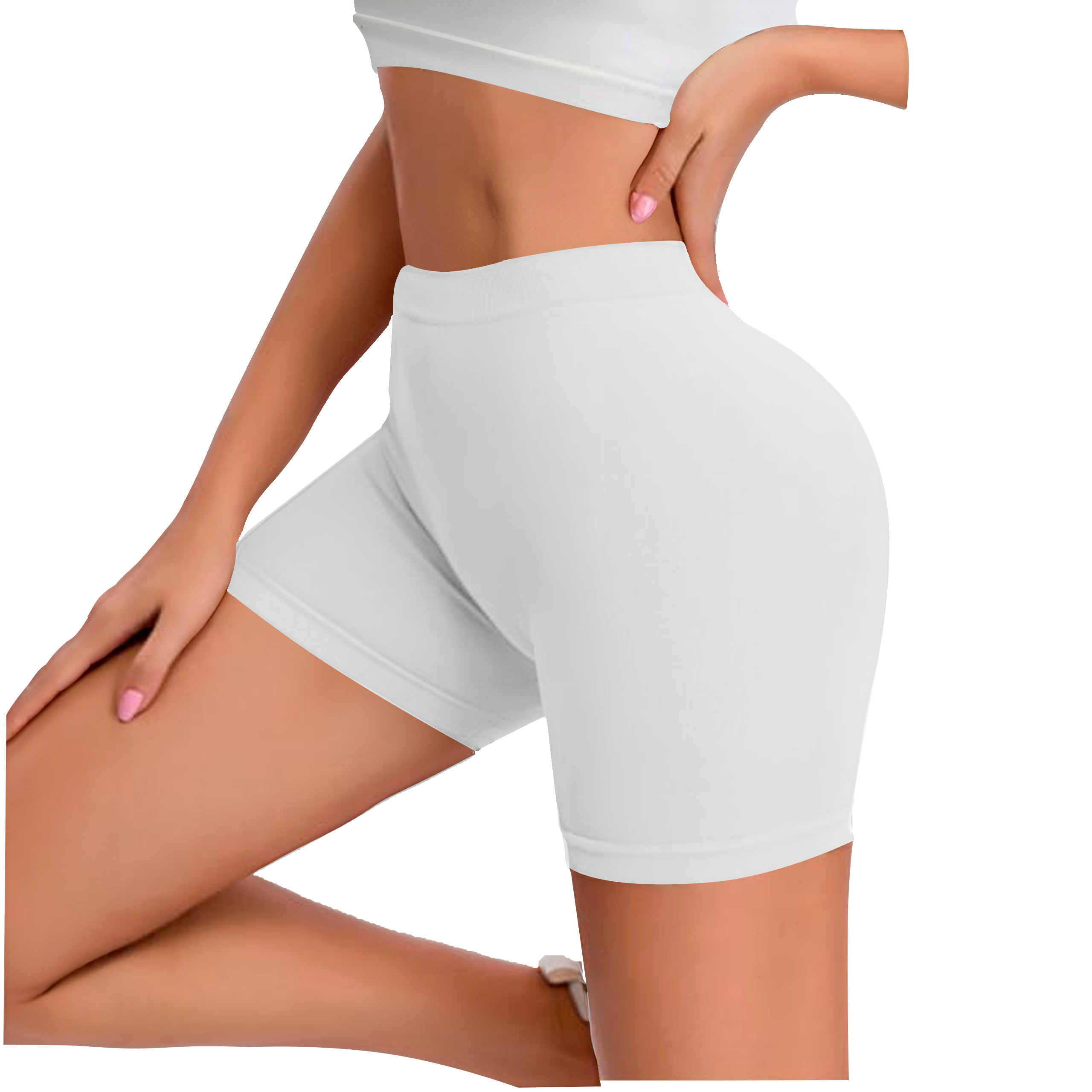 Short Licra Mujer, Blanco, Unitalla, Deportivo, Dama, Atlético, Boxer, Entrenamiento, Pantalones Cortos, Biker.