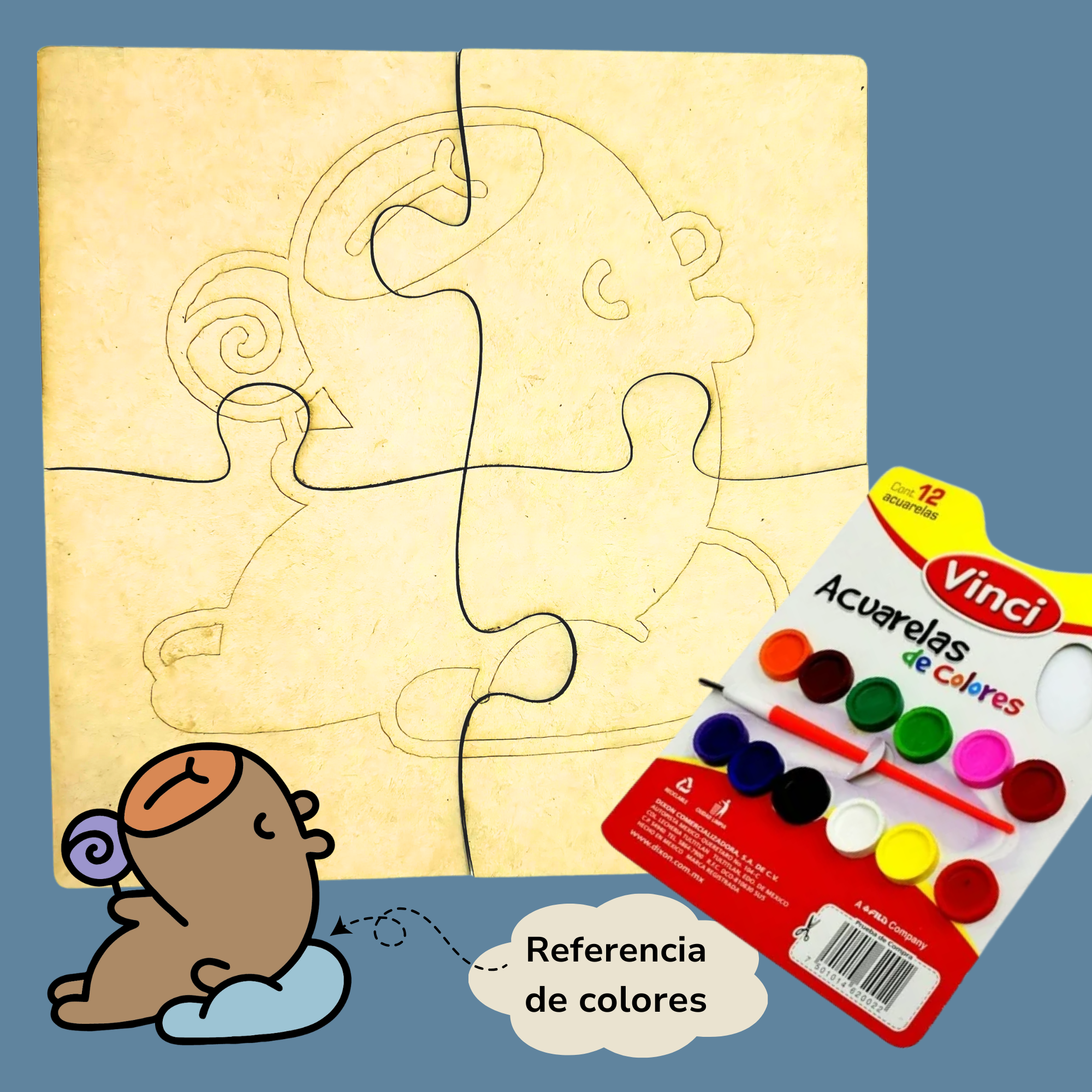 Rompecabezas De Capibara Moments4eva Capibara Con Acuarelas