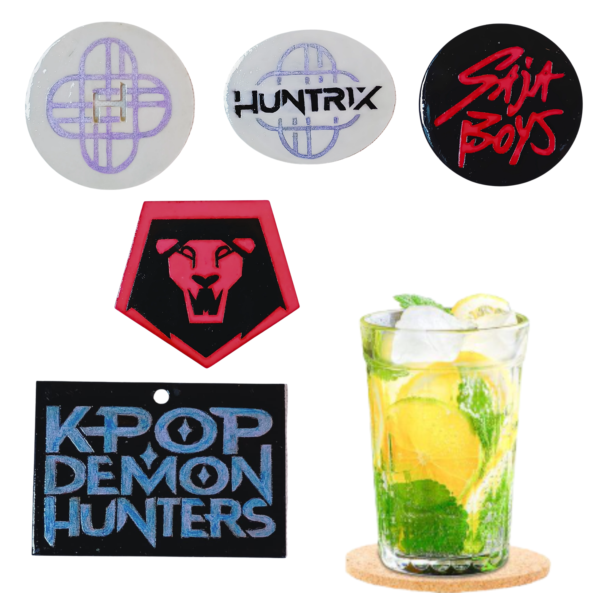 5pz K-pop Demon Hunters Portavasos Flourecente Saja Boys