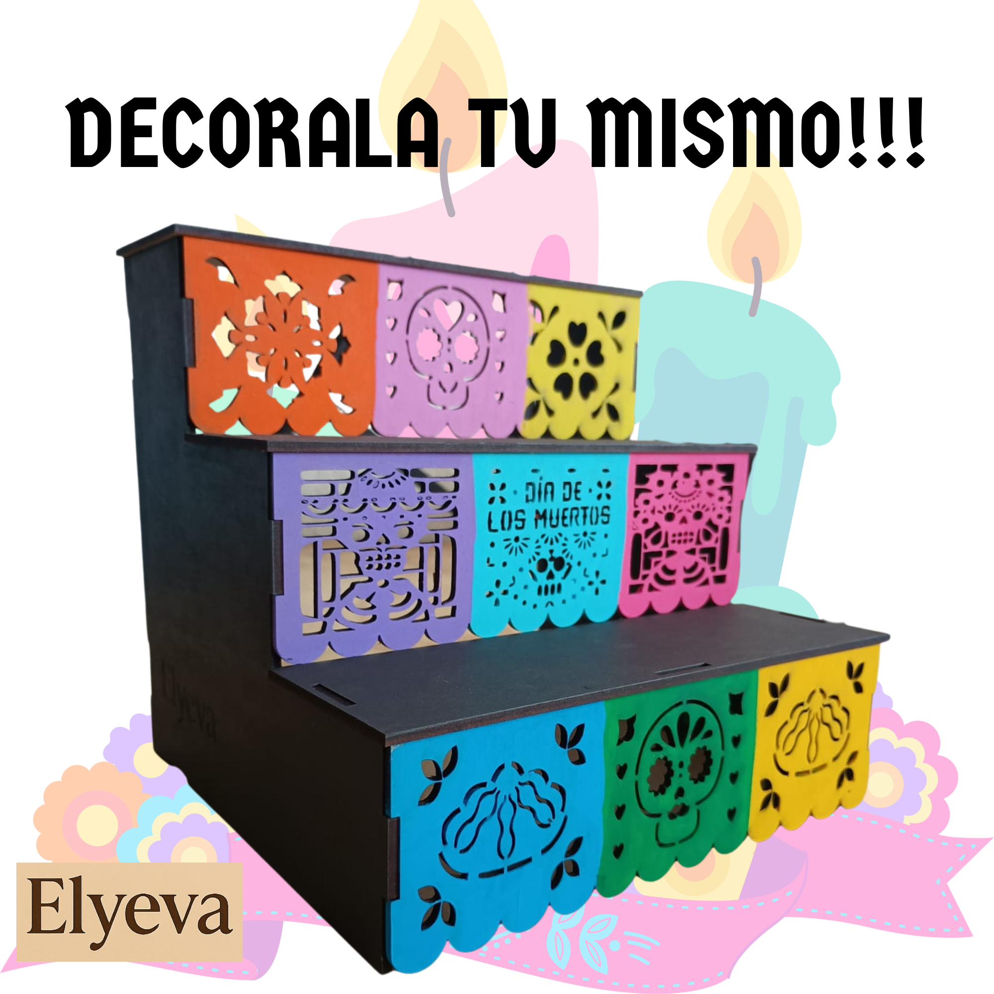  Decoración Halloween Ofrenda Día De Muertos Altar Decorativo MDF