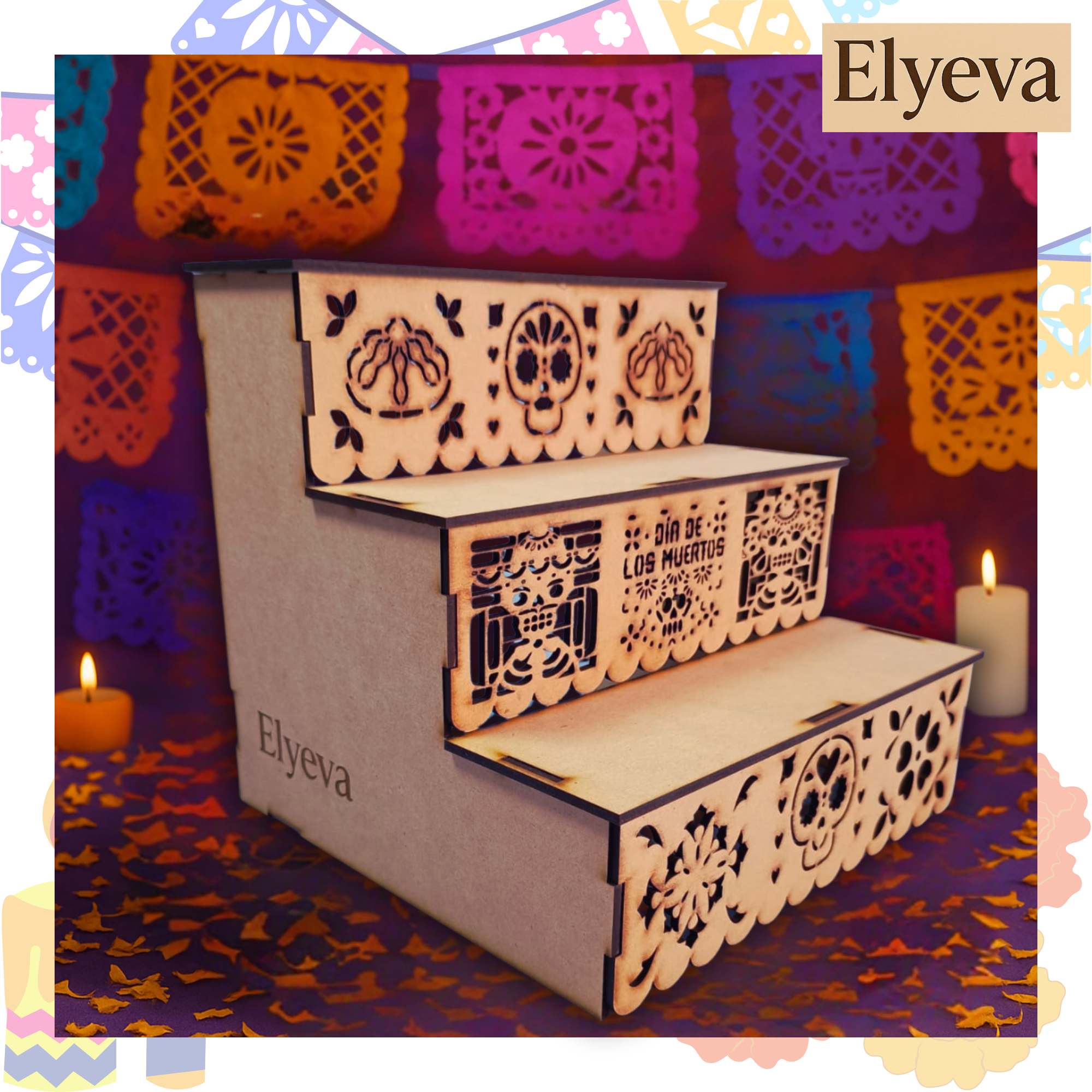  Decoración Halloween Ofrenda Día De Muertos Altar Decorativo MDF