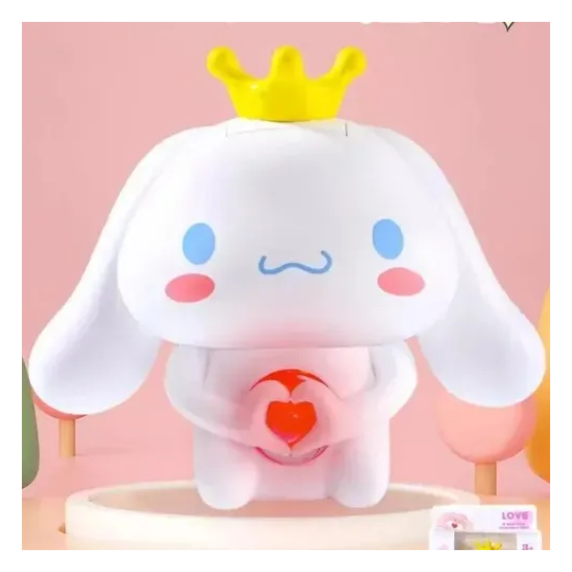 Figura Coleccionable de Juguete Personaje de Cinnamoroll Con Luz Led Corazón Anime de Sanrio de Alta Calidad y Diseño