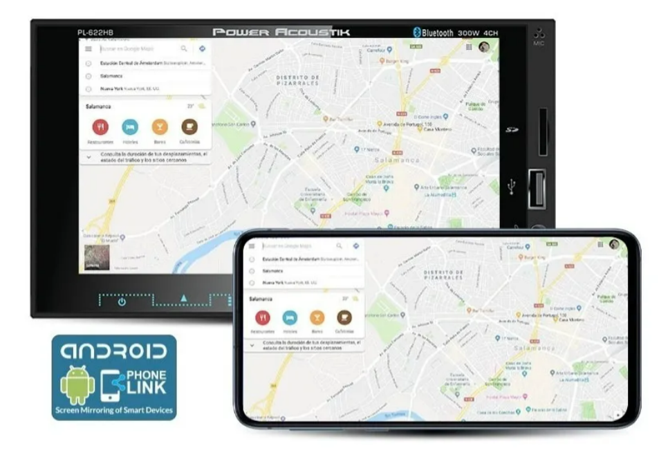 Pantalla  2 din Power Acoustik 6.2 PL-622HB Usb Sd Bt Androd Link