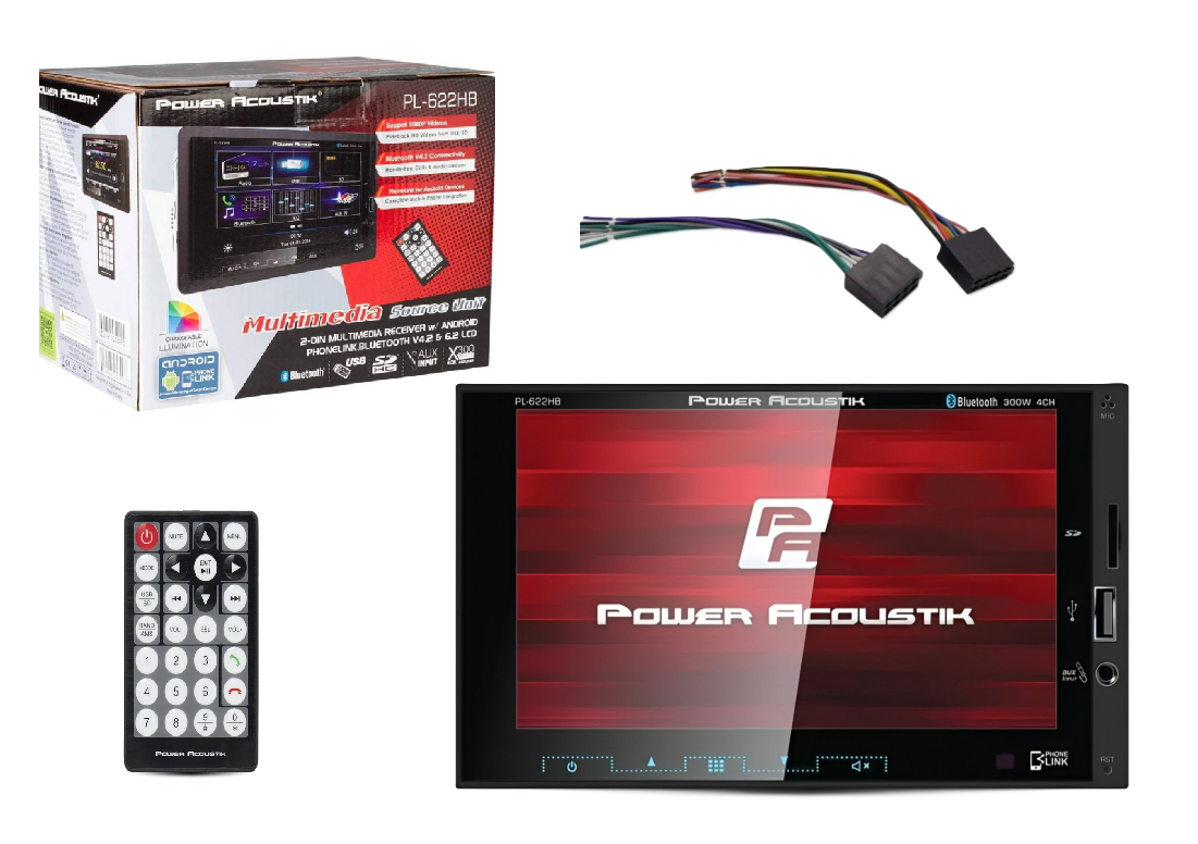 Pantalla  2 din Power Acoustik 6.2 PL-622HB Usb Sd Bt Androd Link